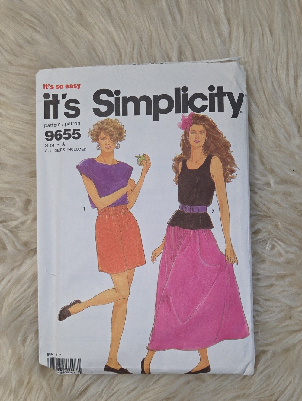 Simplicity Vintage Top, Skirt & Shorts Sewing Pattern 9655